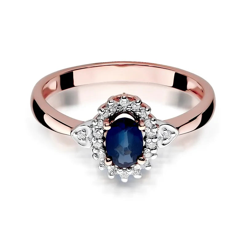 Gold Ring with 0.70ct Sapphire and 0.10ct Diamonds