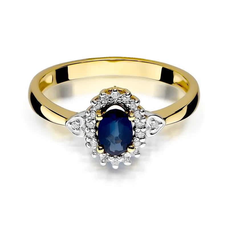 Gold Ring with 0.70ct Sapphire and 0.10ct Diamonds