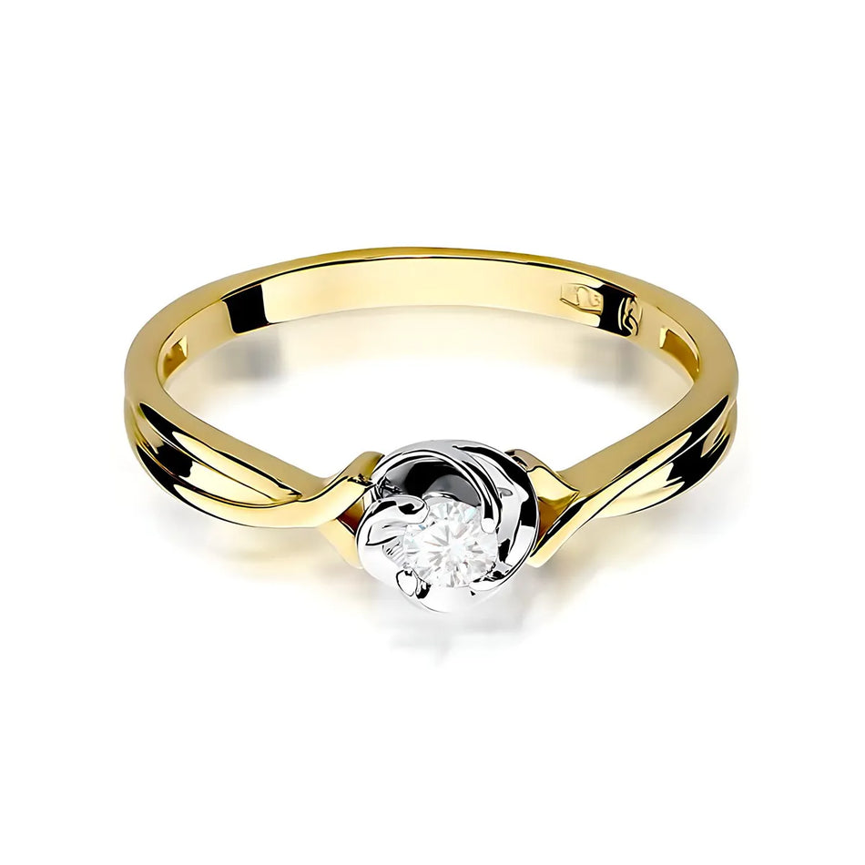 Gold Ring with 0.10ct Lab-diamond