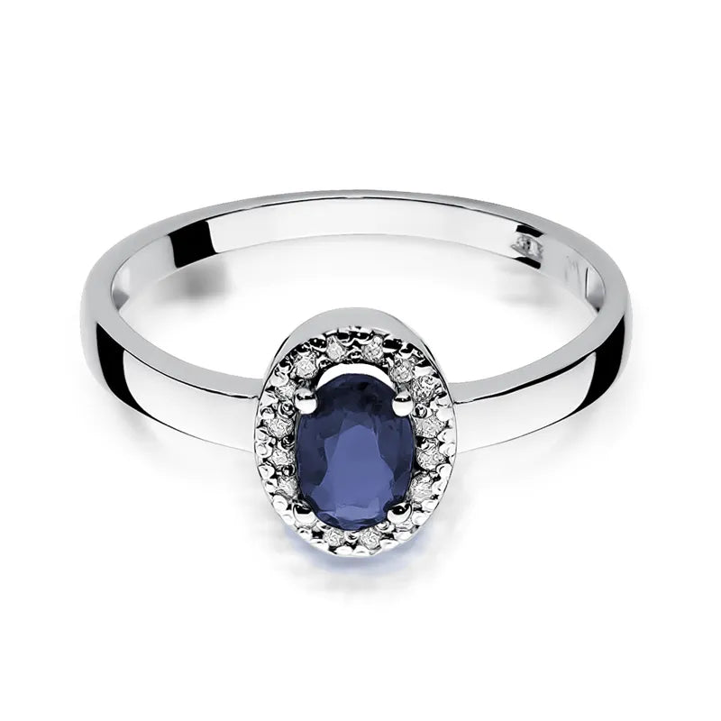 Gold Ring with 0.70ct Sapphire and 0.08ct Diamonds