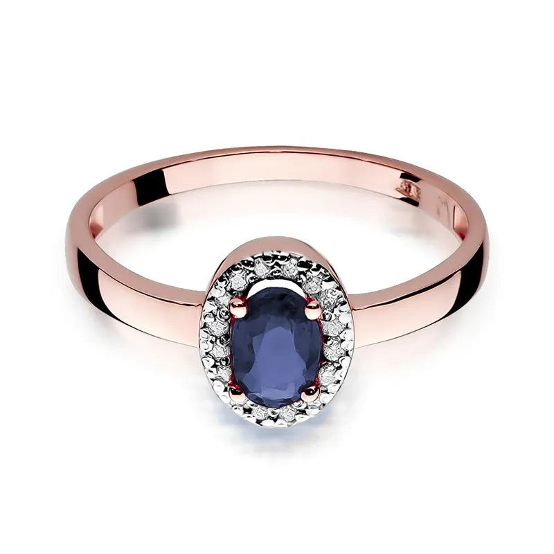 Gold Ring with 0.70ct Sapphire and 0.08ct Diamonds
