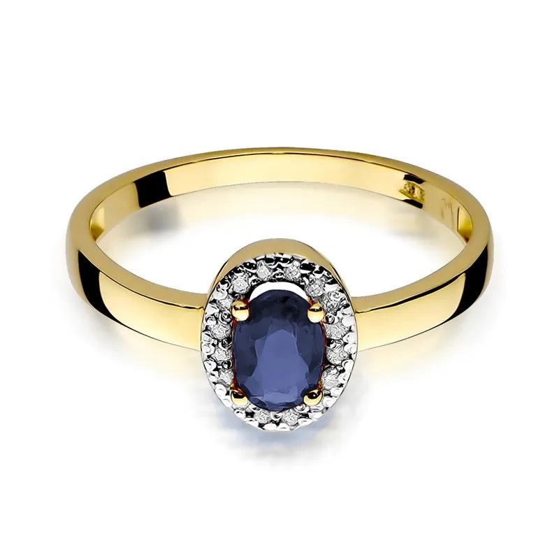 Gold Ring with 0.70ct Sapphire and 0.08ct Diamonds