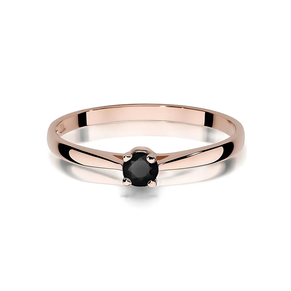 Gold Ring with 0.20ct Black diamond