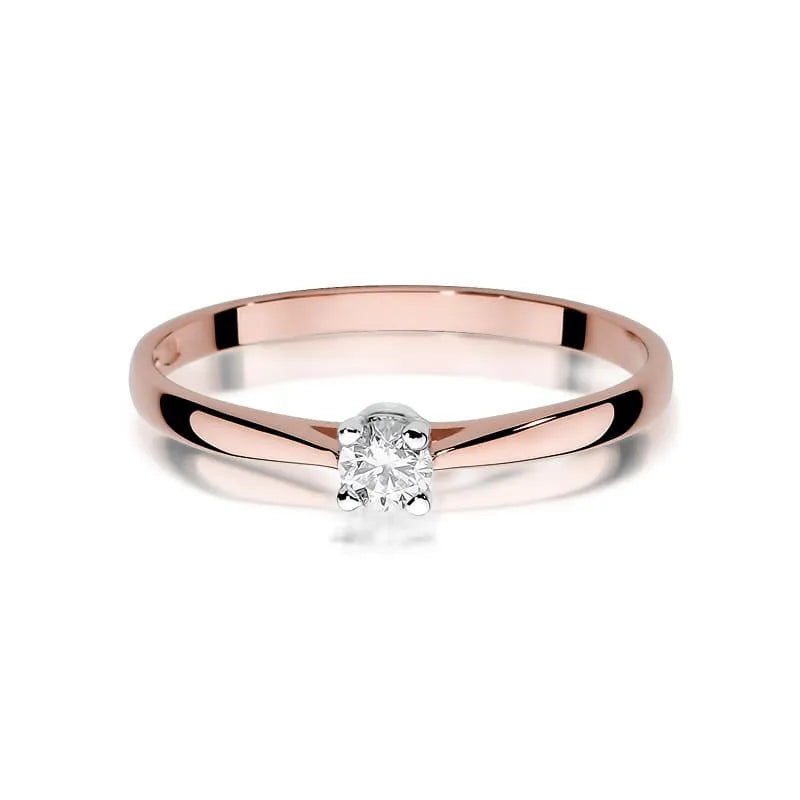 Zlatý prsteň s diamantom 0,15 ct