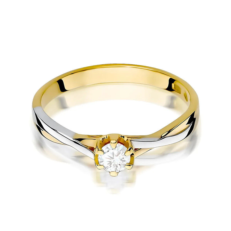 Gold Ring with 0.20ct Lab-diamond