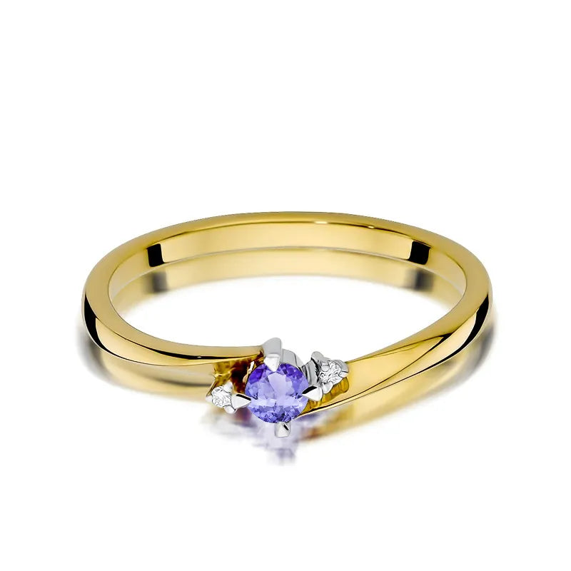 Gold Ring with 0.15ct Tansanit and 0.017ct Diamonds