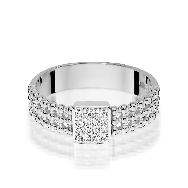 Zlatý prsteň s diamantmi 0,08 ct