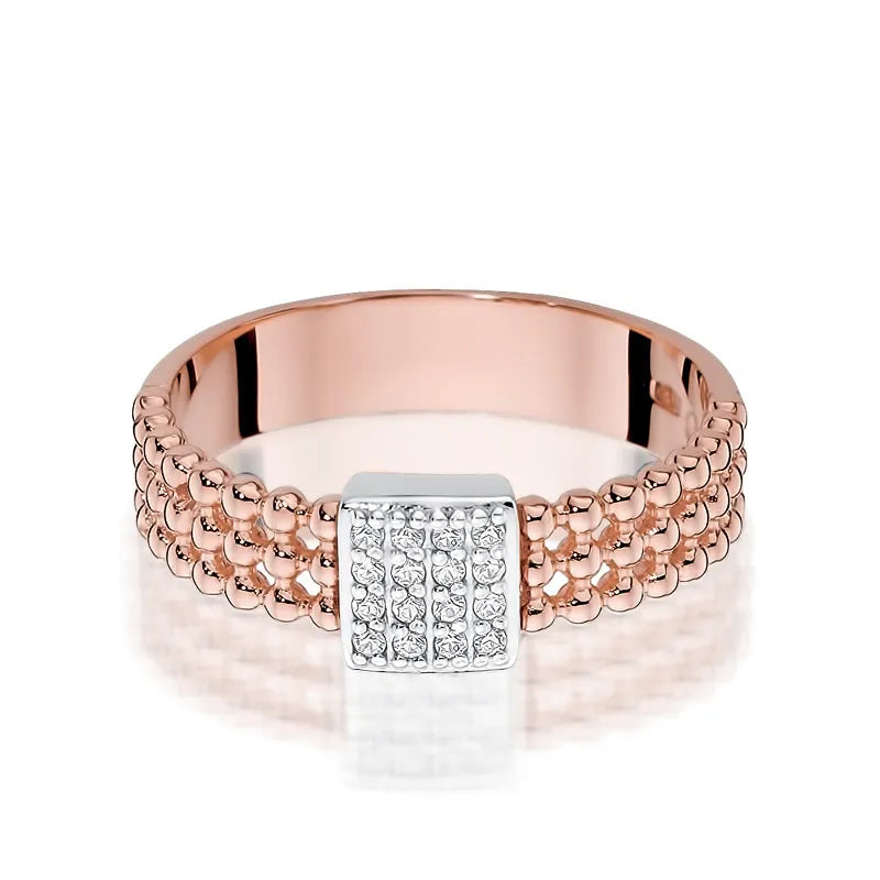 Zlatý prsteň s diamantmi 0,08 ct