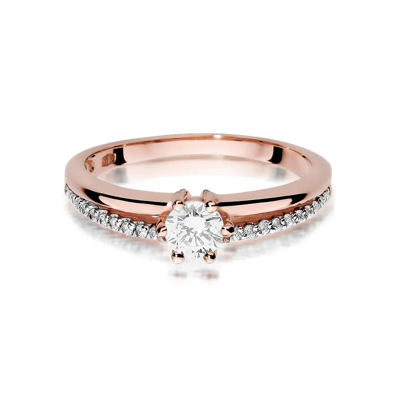 Zlatý prsteň s diamantmi 0,30 ct a 0,10 ct