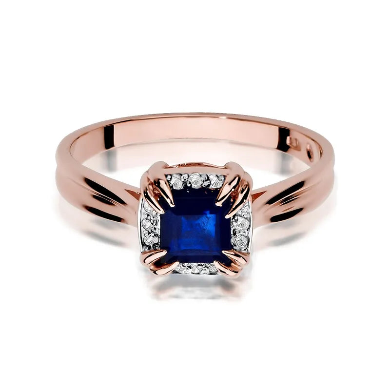 Gold Ring with 0.70ct Sapphire and 0.06ct Diamonds