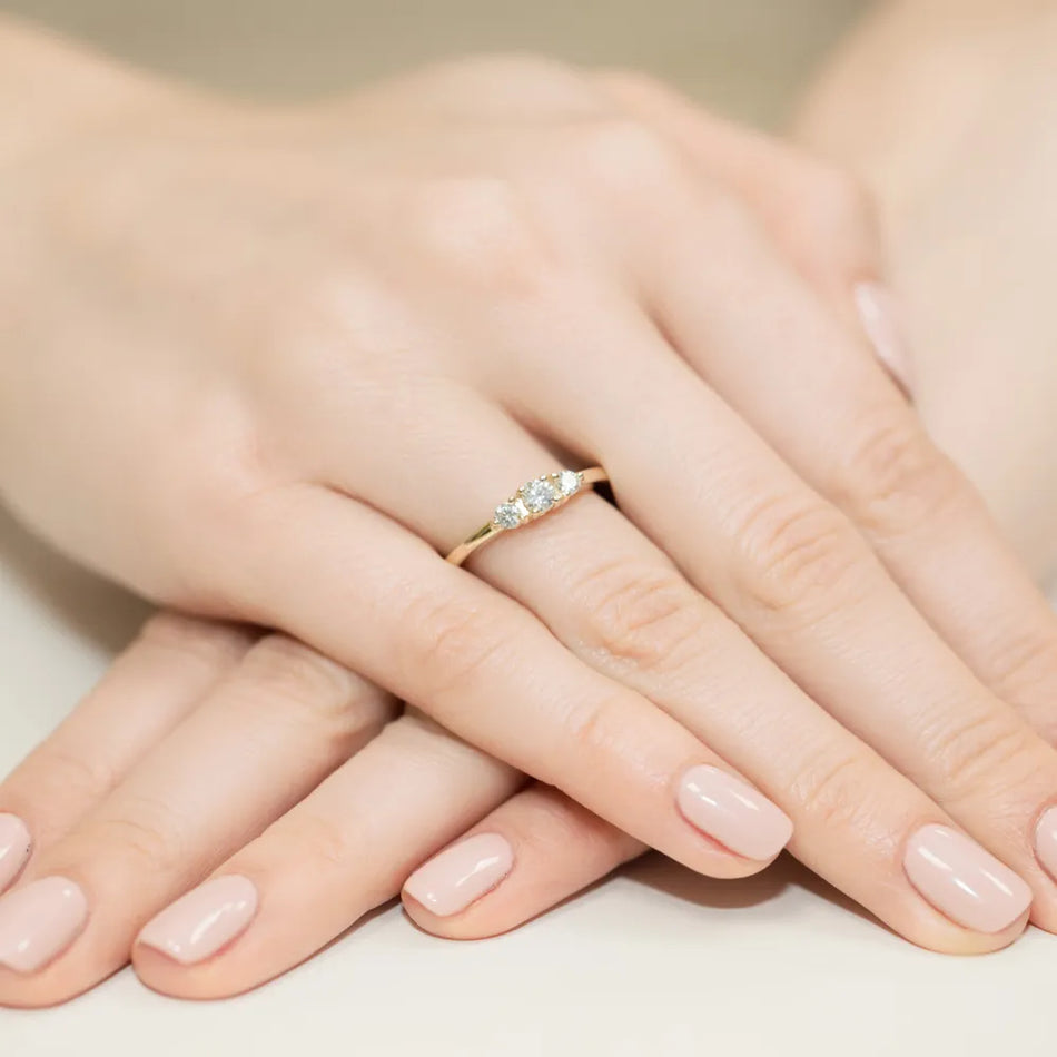 Gold Ring with 0.15ct and 0.18ct Diamonds