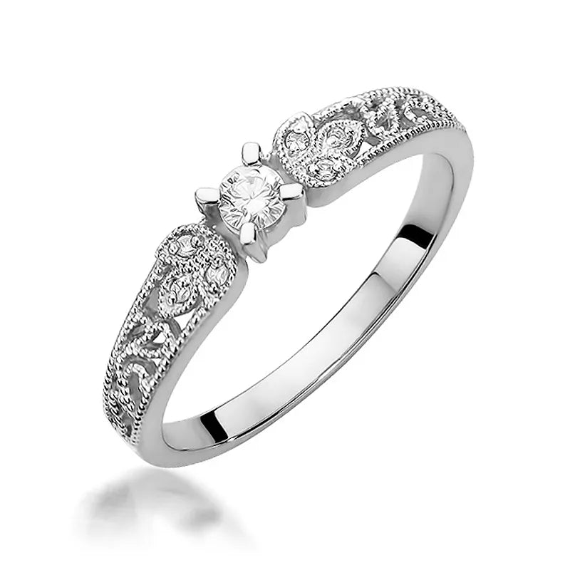 Gold Ring with 0.10ct and 0.03ct Diamonds