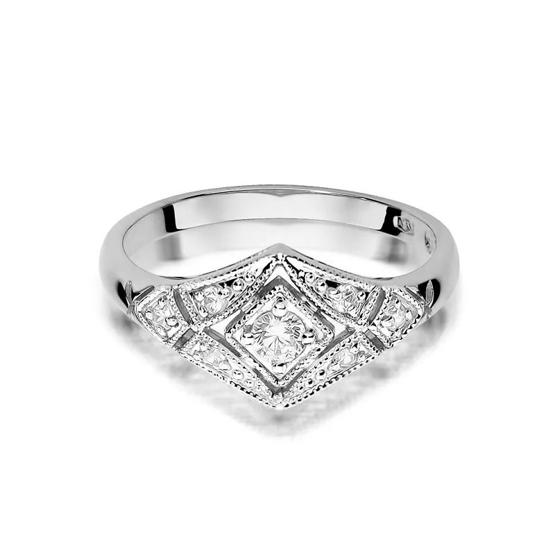 Zlatý prsteň s diamantmi 0,10 ct a 0,087 ct