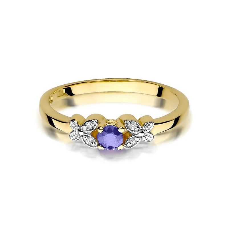 Gold Ring with 0.15ct Tansanit and 0.02ct Diamonds