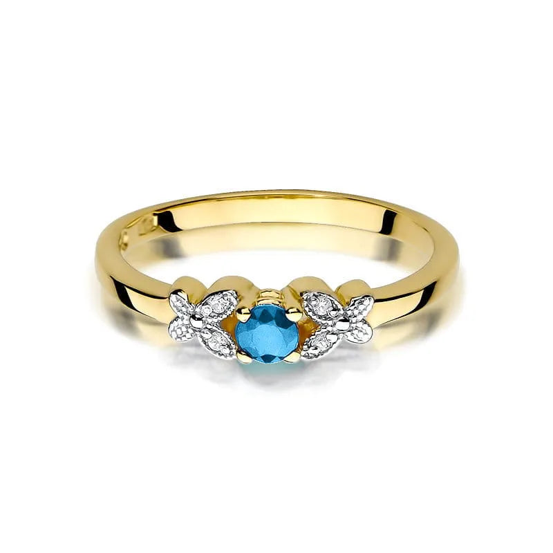 Gold Ring with 0.15ct Topaz and 0.02ct Diamonds
