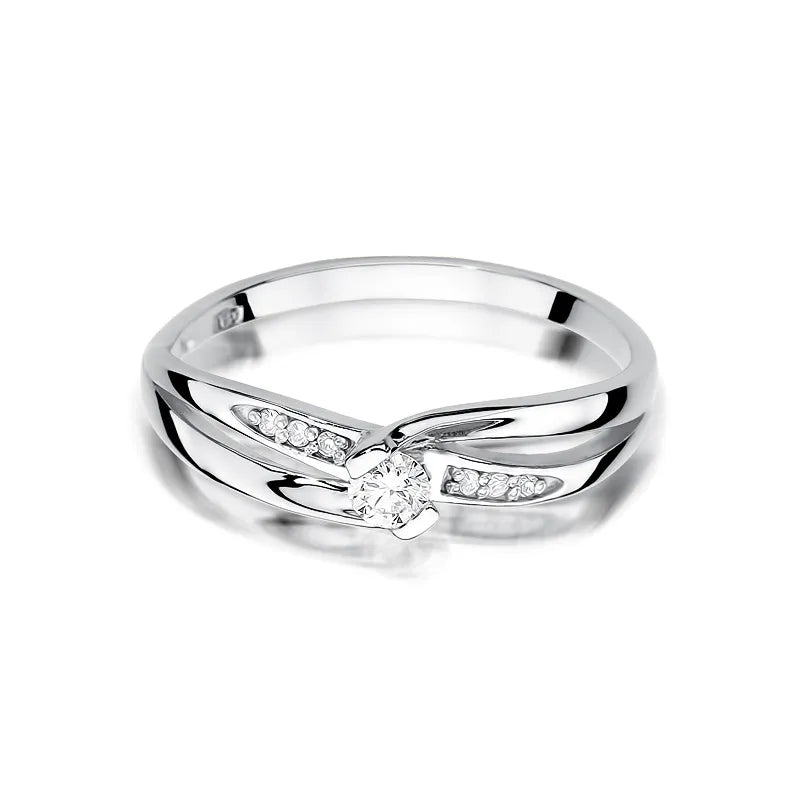 Zlatý prsteň s diamantmi 0,10 ct a 0,03 ct