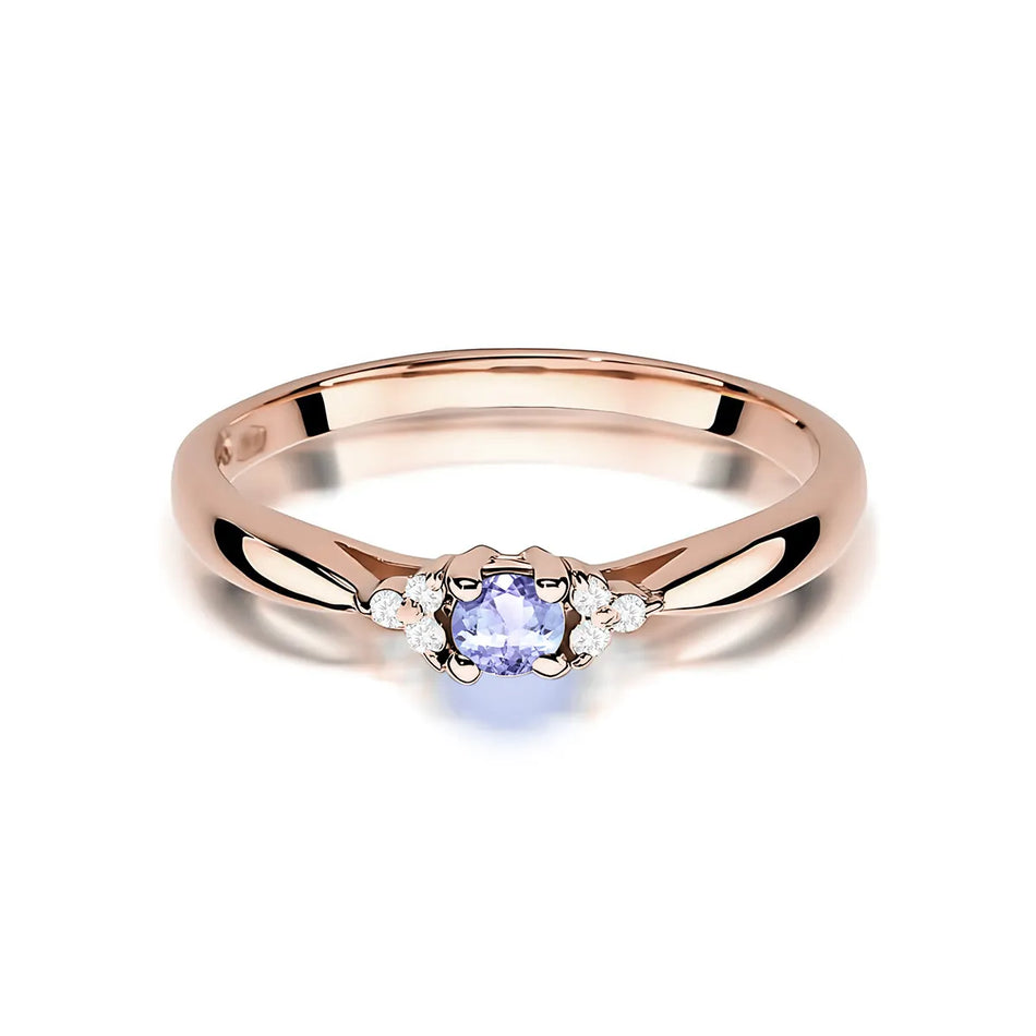 Gold Ring with 0.15ct Tansanit and 0.03ct Diamonds