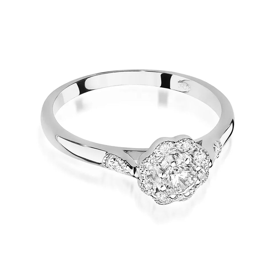 Zlatý prsteň s diamantmi 0,23 ct a 0,05 ct