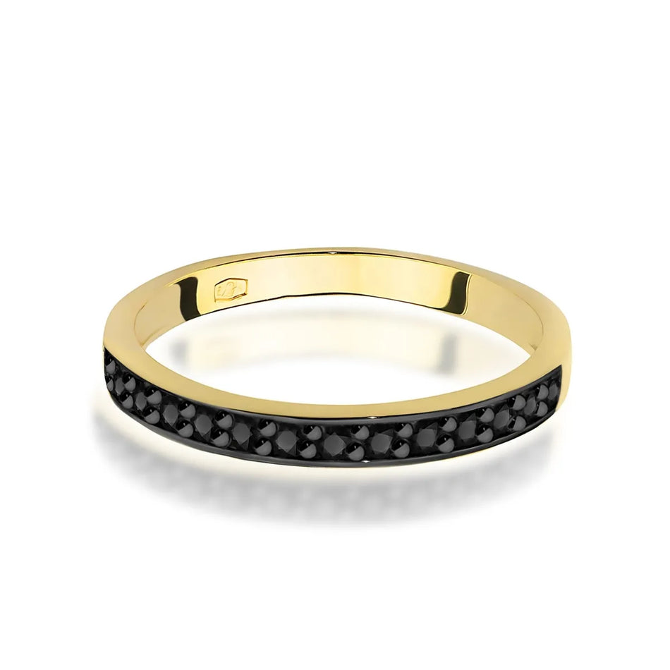 Gold Ring with 0.20ct Black Diamonds