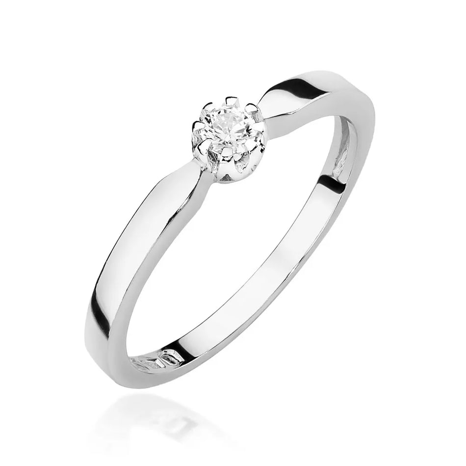 Zlatý prsteň s diamantom 0,08 ct