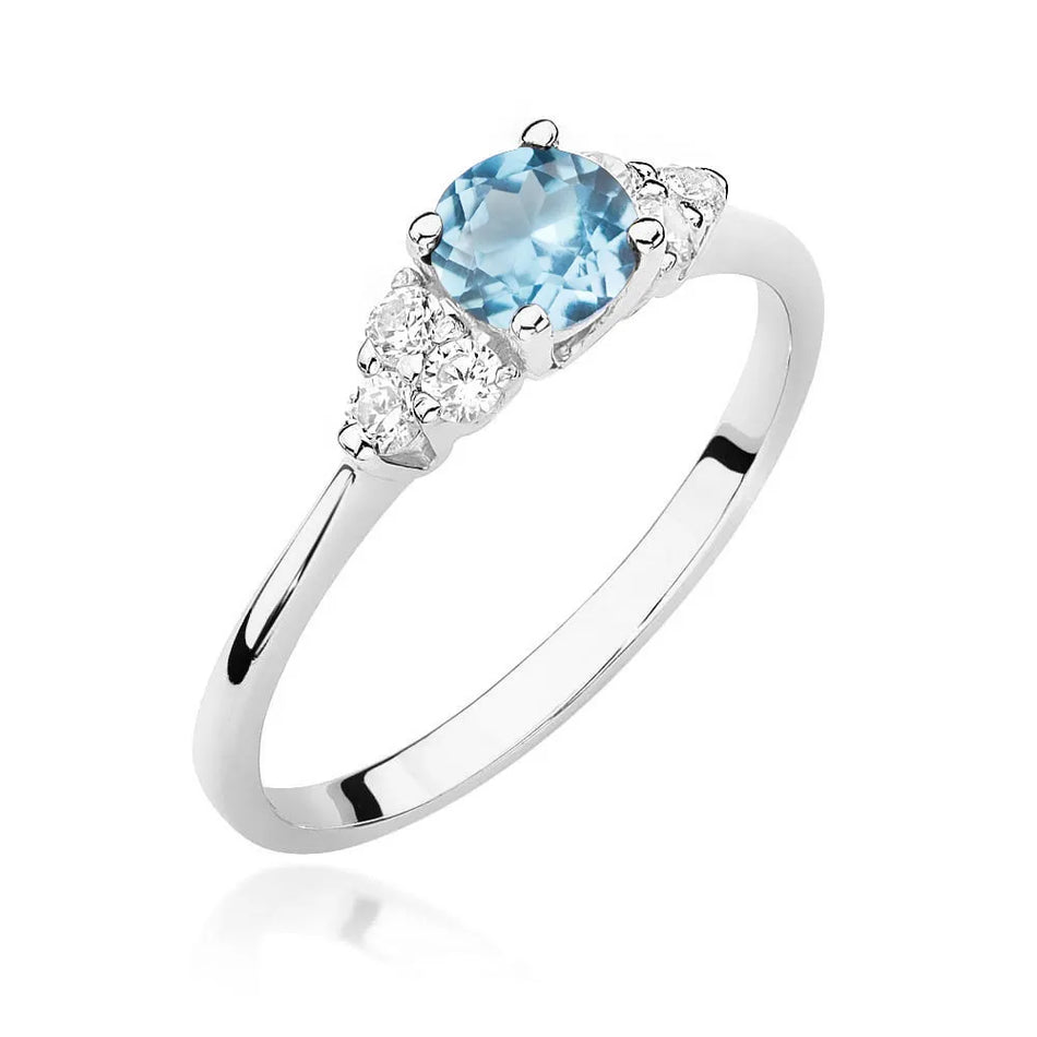 Zlatý prsteň s 0,50 ct topásom a 0,18 ct diamantmi