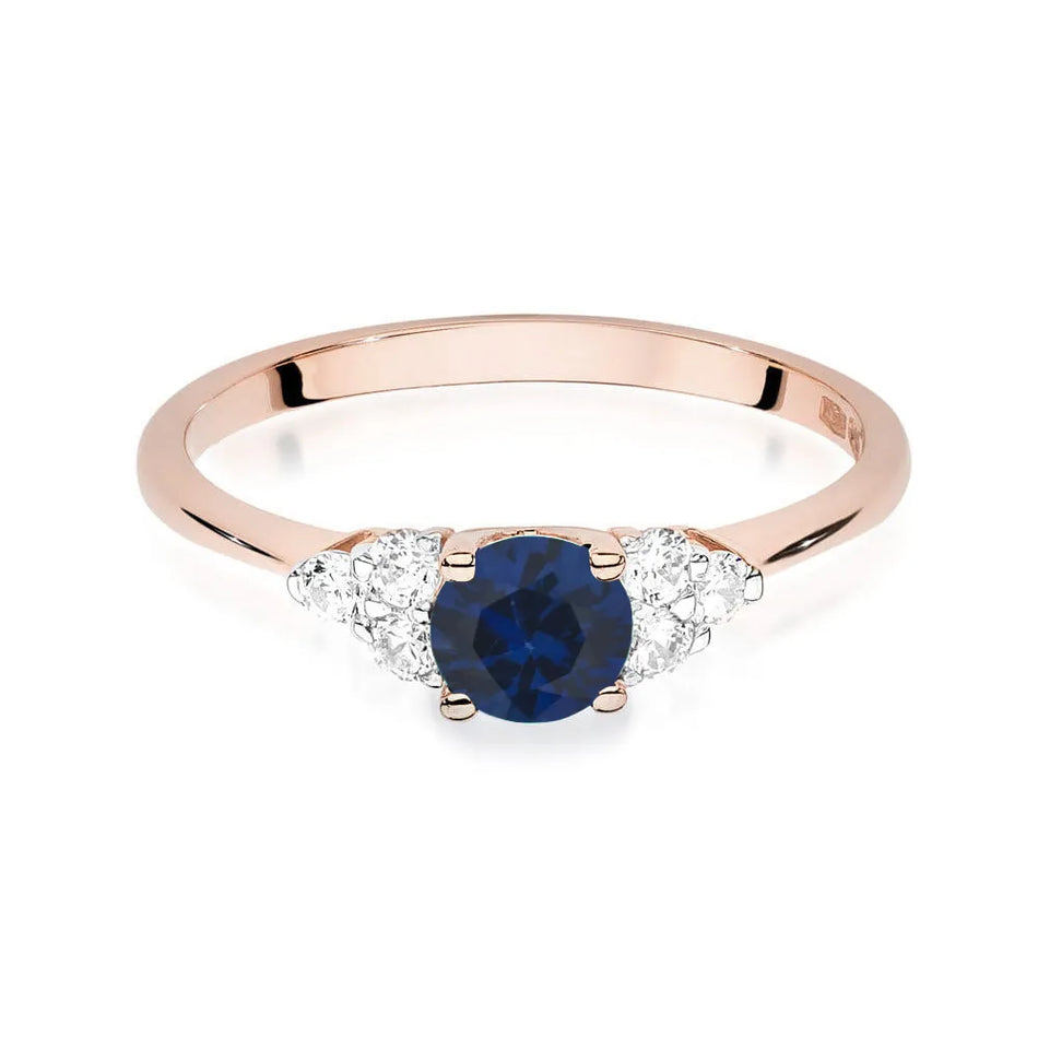 Gold Ring with 0.50ct Sapphire and 0.18ct Diamonds