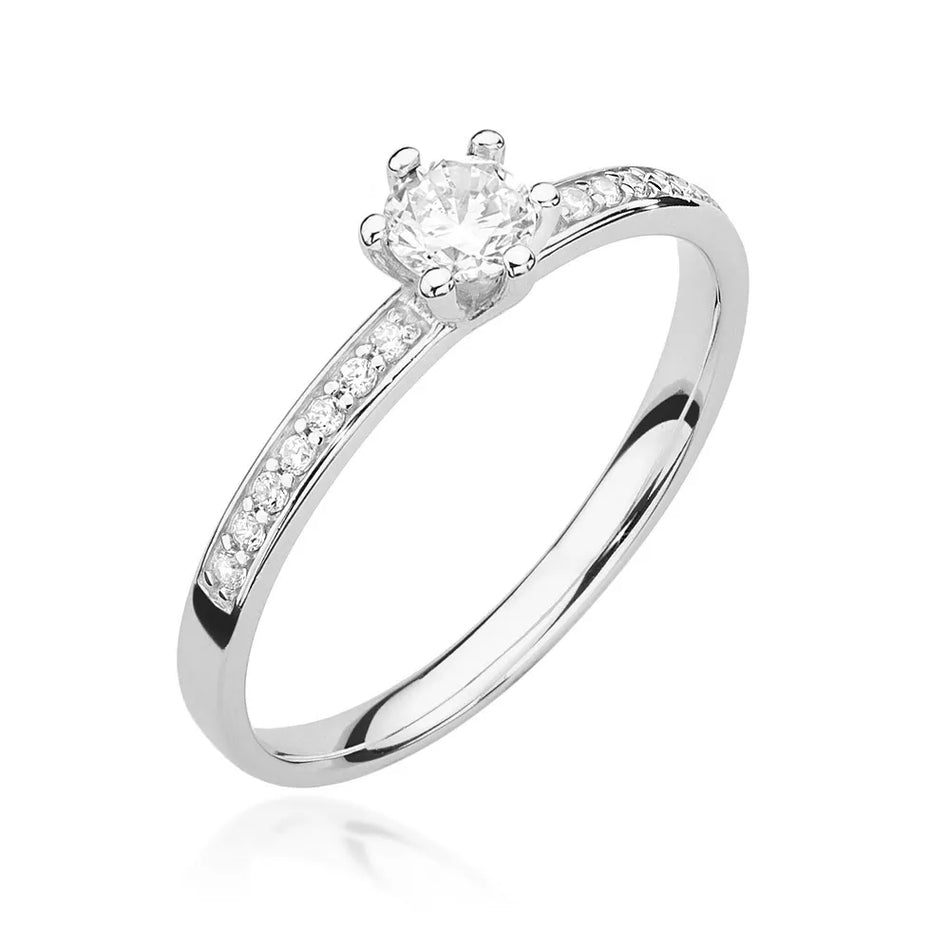 Zlatý prsteň s diamantmi 0,25 ct a 0,12 ct