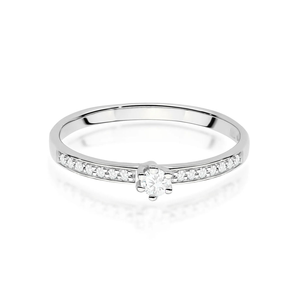 Zlatý prsteň s 0,10 ct a 0,07 ct laboratórnymi diamantmi