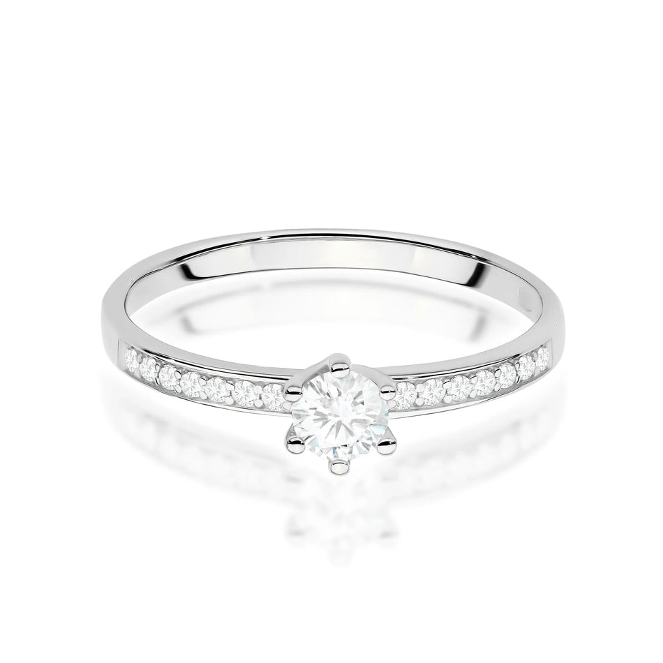 Zlatý prsteň s 0,25 ct a 0,12 ct laboratórnymi diamantmi