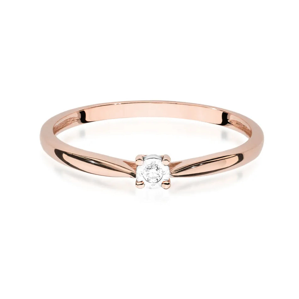 Zlatý prsteň s diamantom 0,01 ct