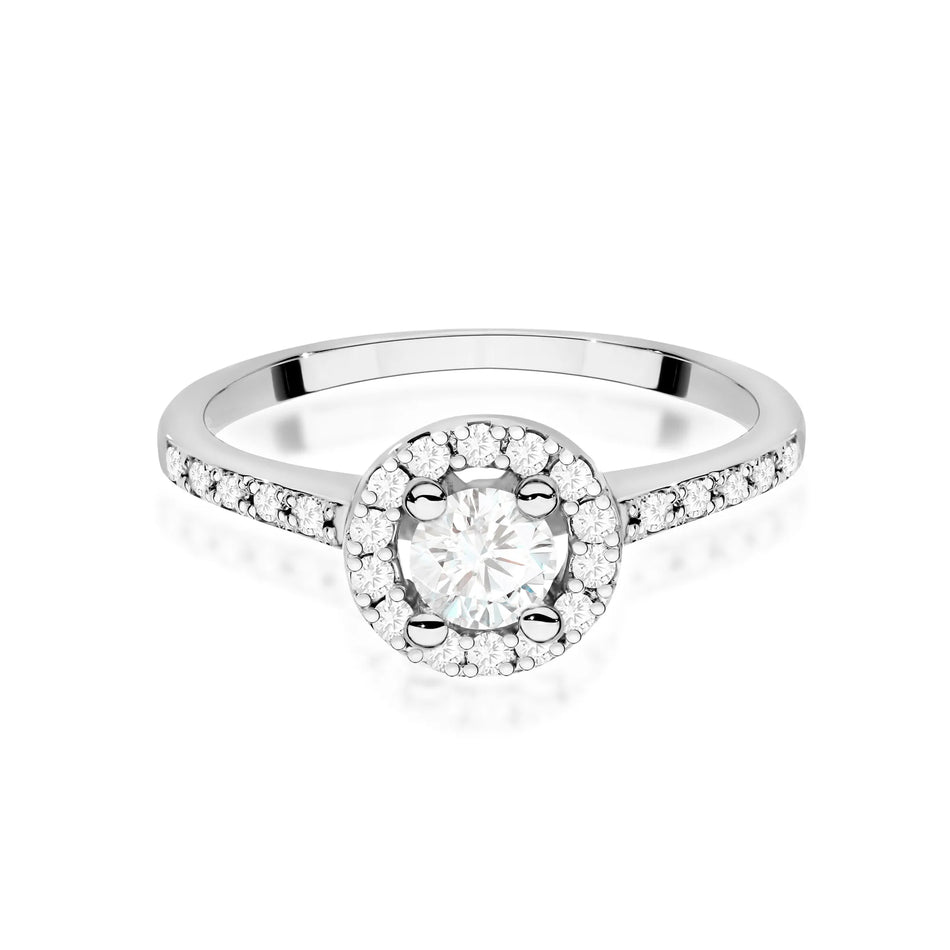 Zlatý prsteň s 0,30 ct laboratórne pestovaným diamantom a 0,224 ct diamantmi