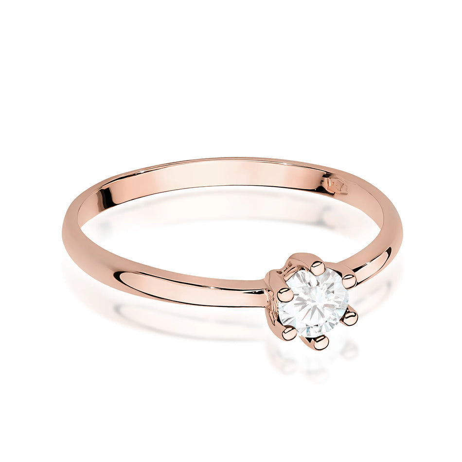 Zlatý prsteň s diamantom 0,30 ct