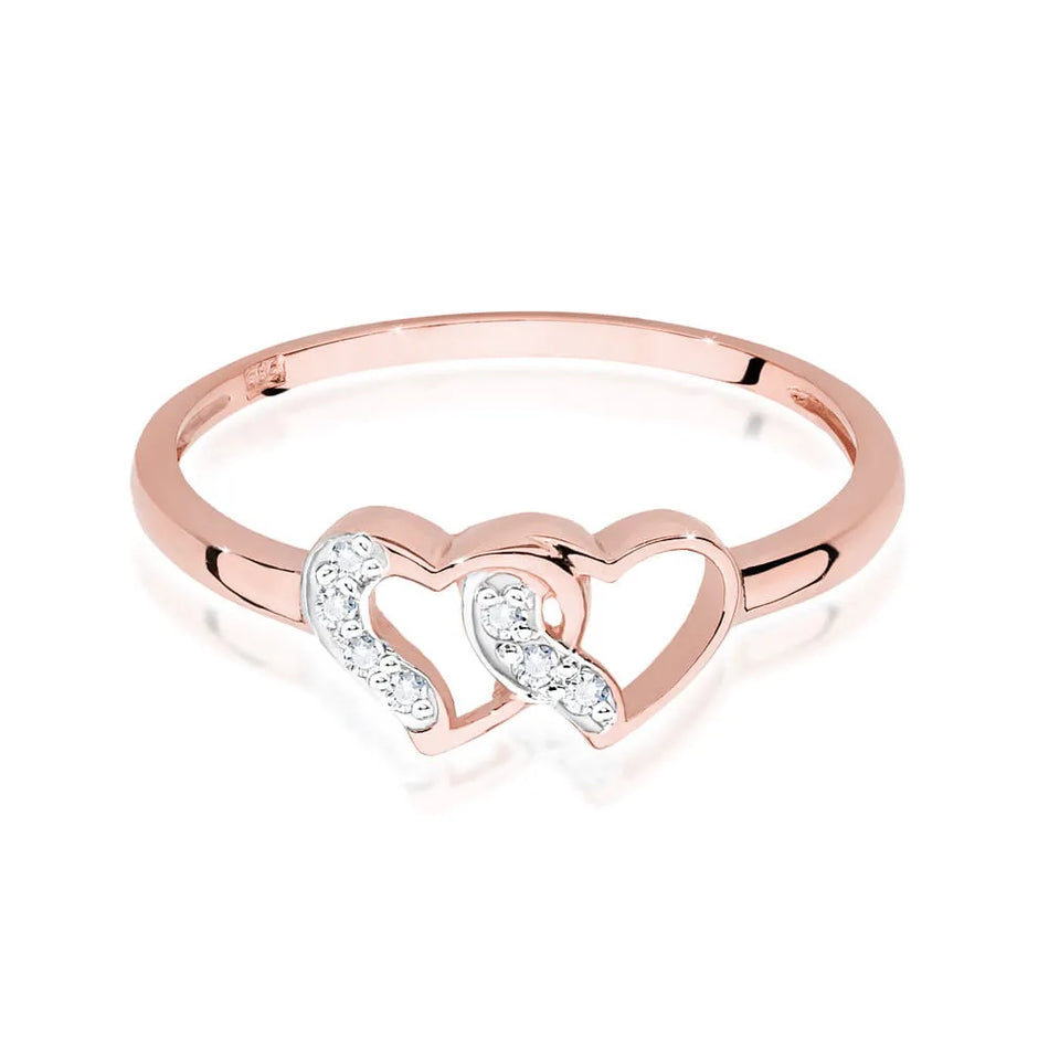 Zlatý prsteň s diamantmi 0,06 ct