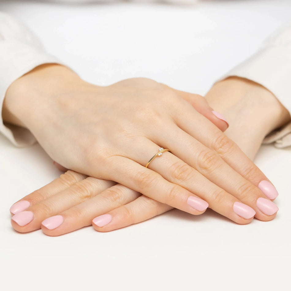 Zlatý prsteň s diamantmi 0,034 ct