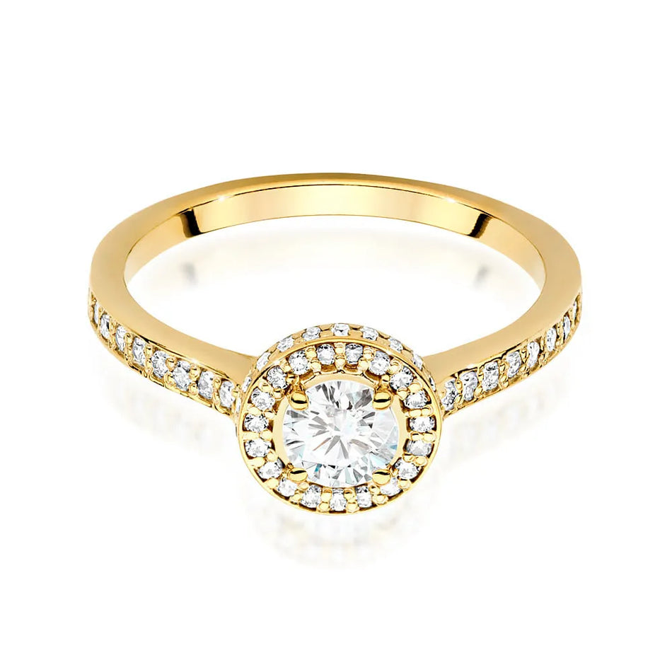 Gold Ring with 0.50ct and 0.368ct Lab-diamonds