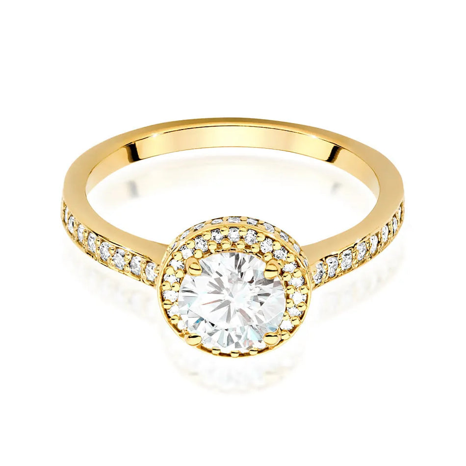 Gold Ring with 0.70ct and 0.383ct Lab-diamonds