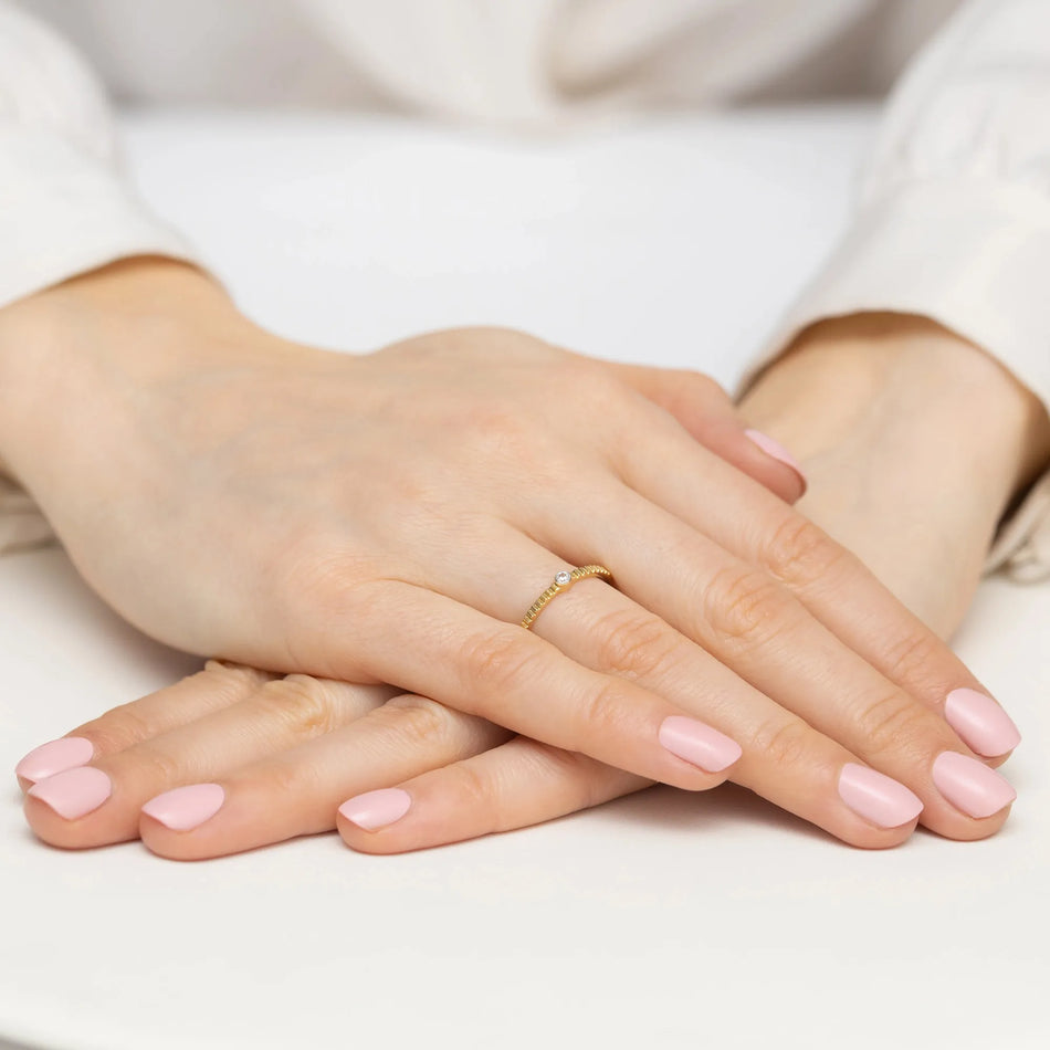 Gold Ring with 0.04ct Diamond