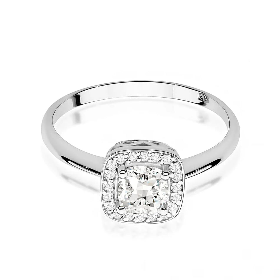 Gold Ring with 0.70ct White Sapphire and 0.10ct Diamonds