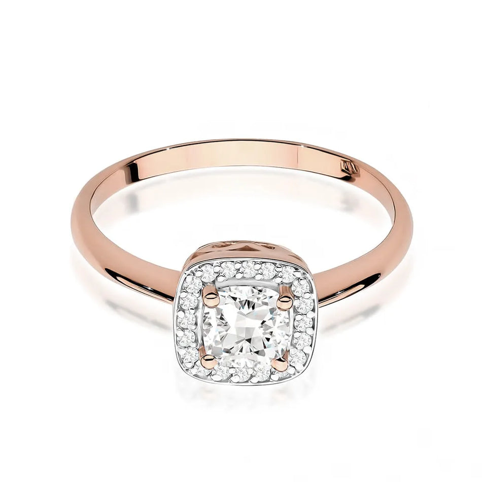Gold Ring with 0.70ct White Sapphire and 0.10ct Diamonds
