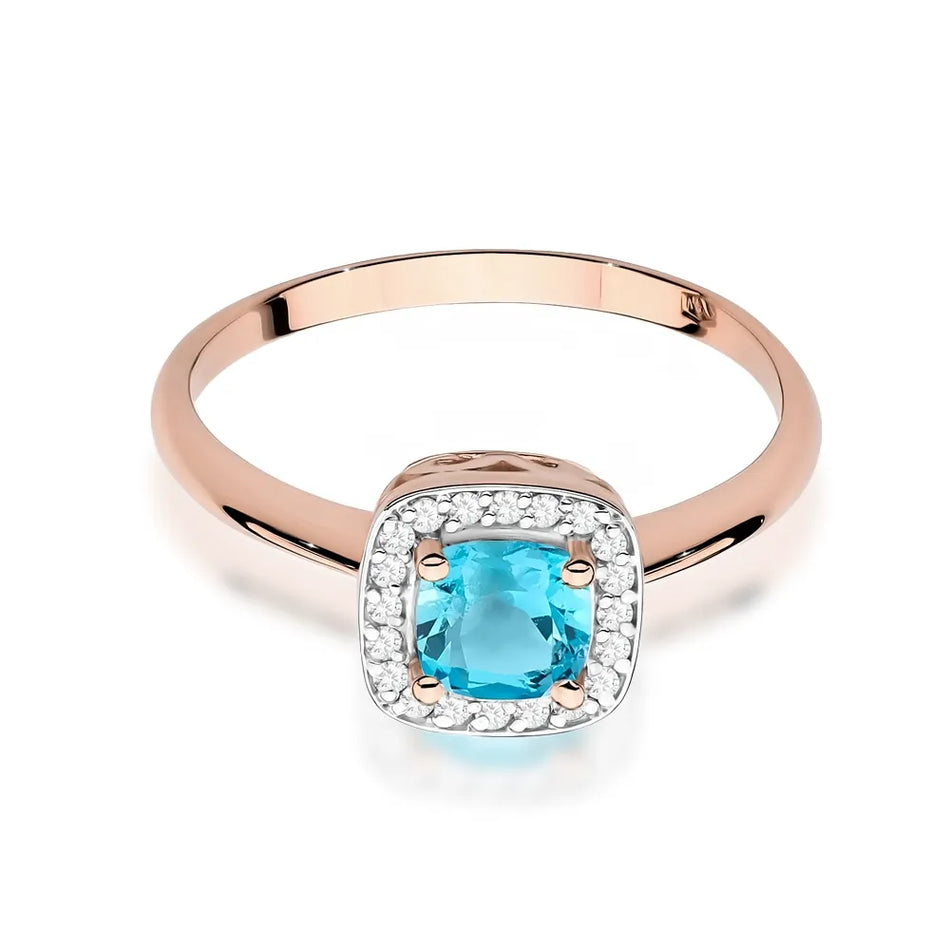 Gold Ring with 0.70ct Topaz and 0.10ct Diamonds