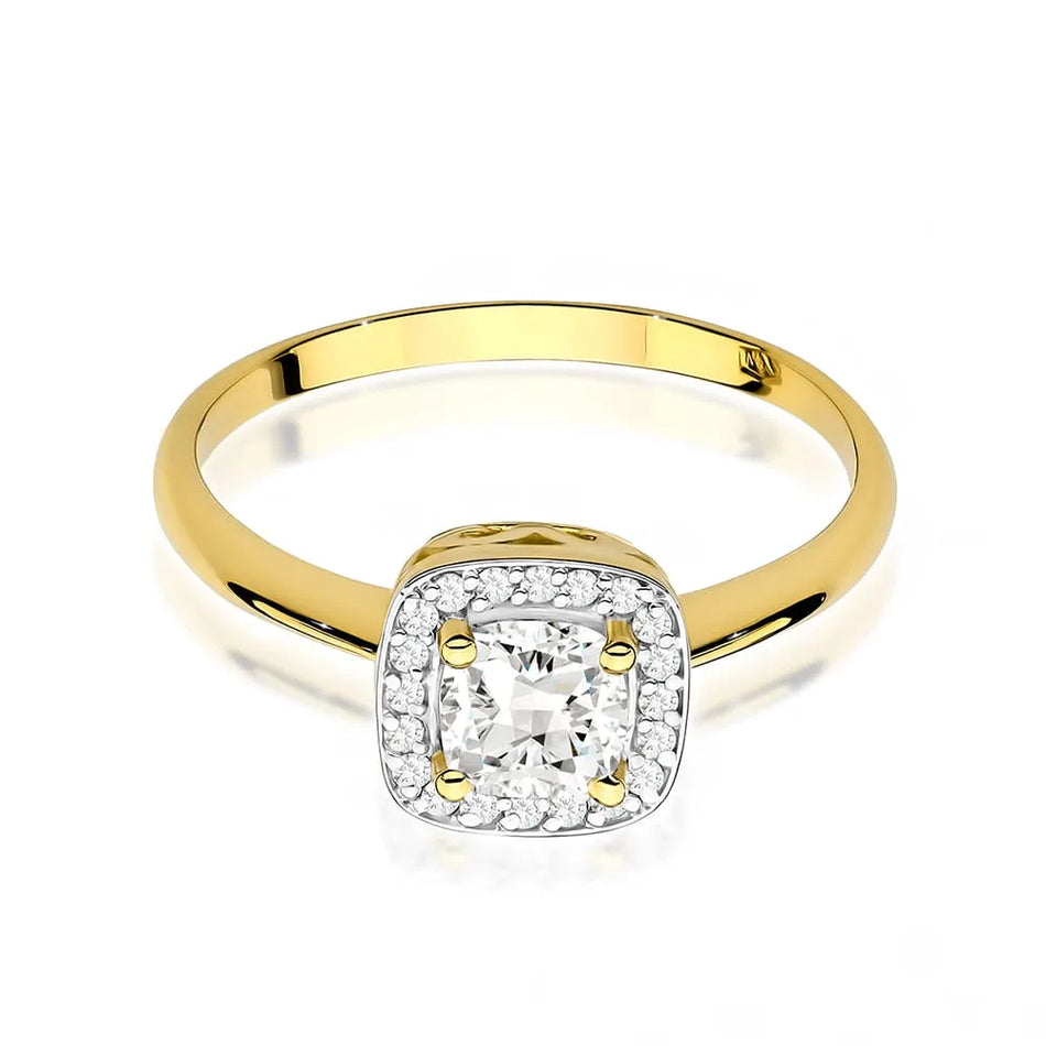 Gold Ring with 0.70ct White Sapphire and 0.10ct Diamonds