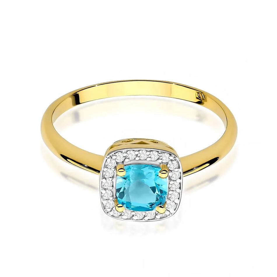 Gold Ring with 0.70ct Topaz and 0.10ct Diamonds