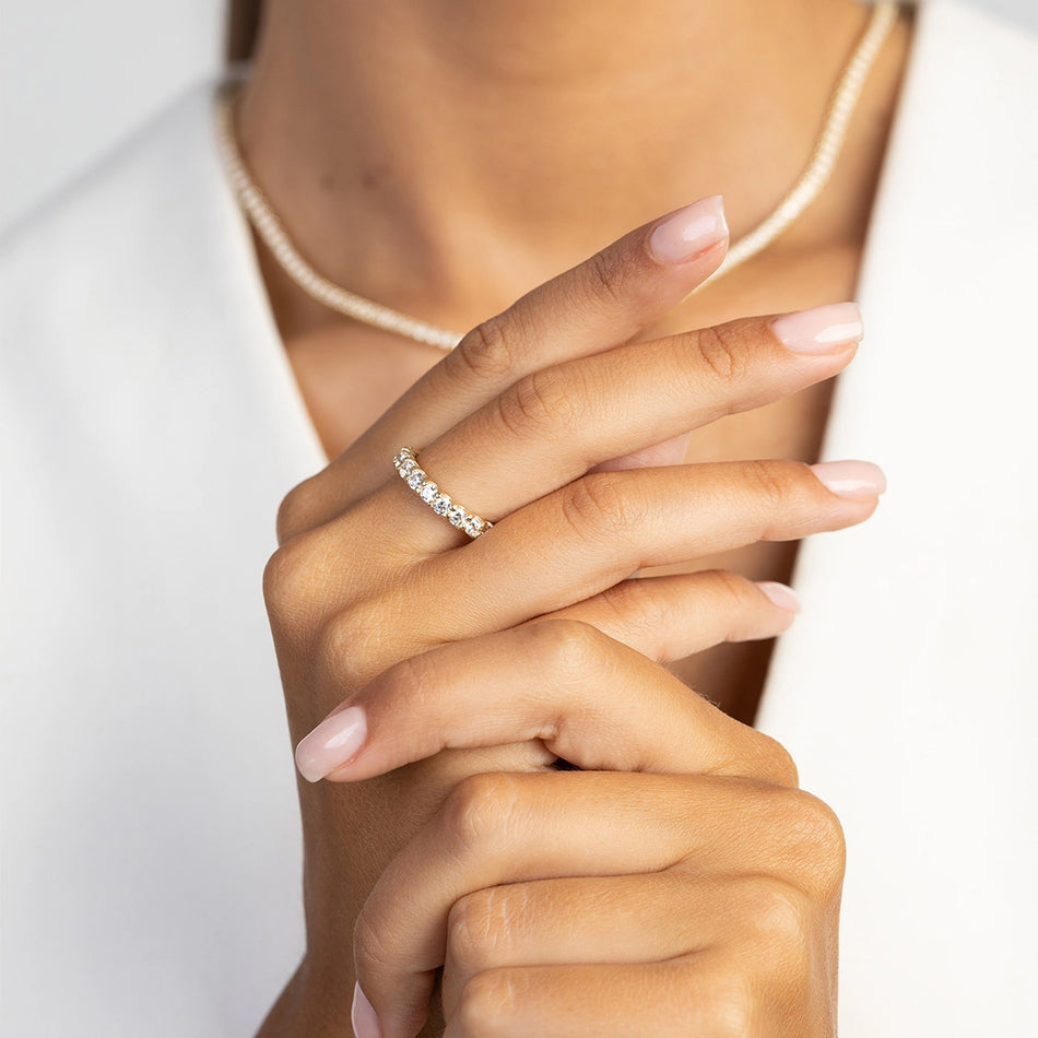 Zlatý prsteň s 1,44 ct laboratórnymi diamantmi