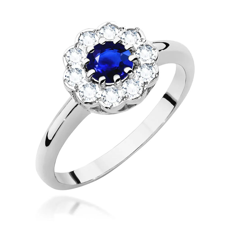 Gold Ring with 0.50ct Sapphire and 0.30ct Diamonds