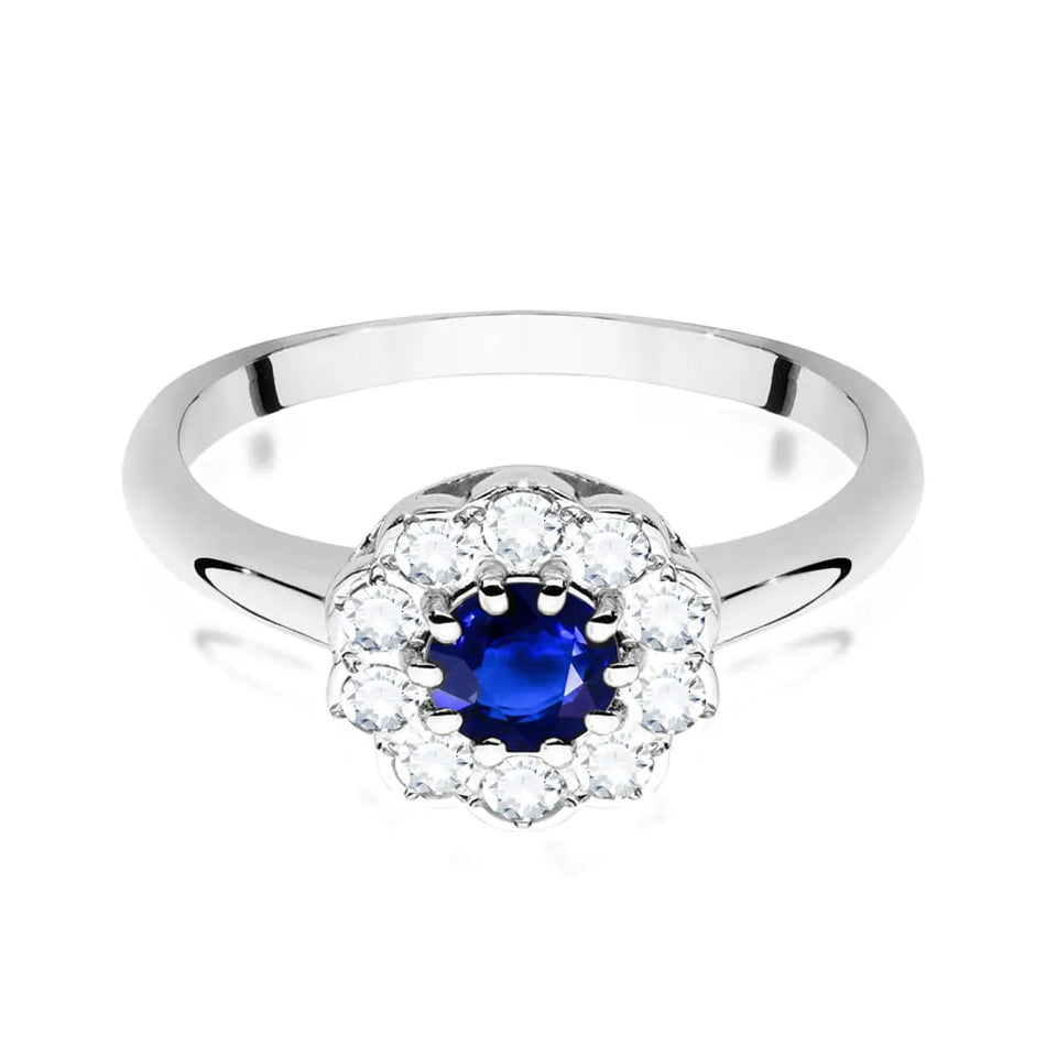 Gold Ring with 0.50ct Sapphire and 0.30ct Diamonds