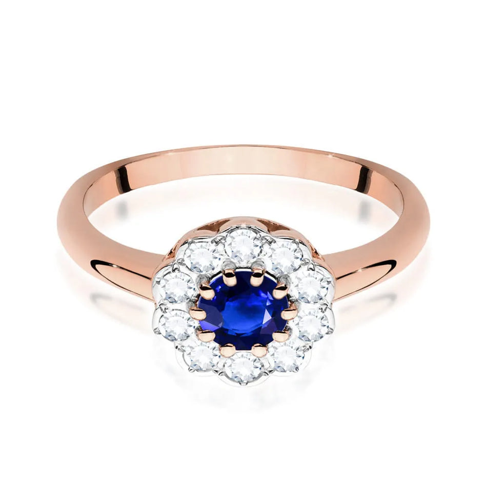 Gold Ring with 0.50ct Sapphire and 0.30ct Diamonds