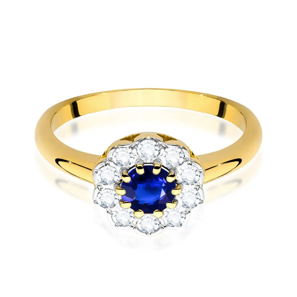 Gold Ring with 0.50ct Sapphire and 0.30ct Diamonds