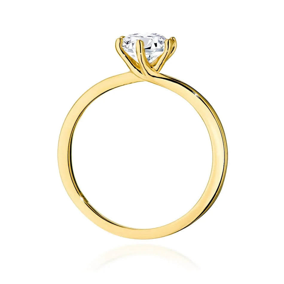 Gold Ring with 1.00ct Lab-diamond