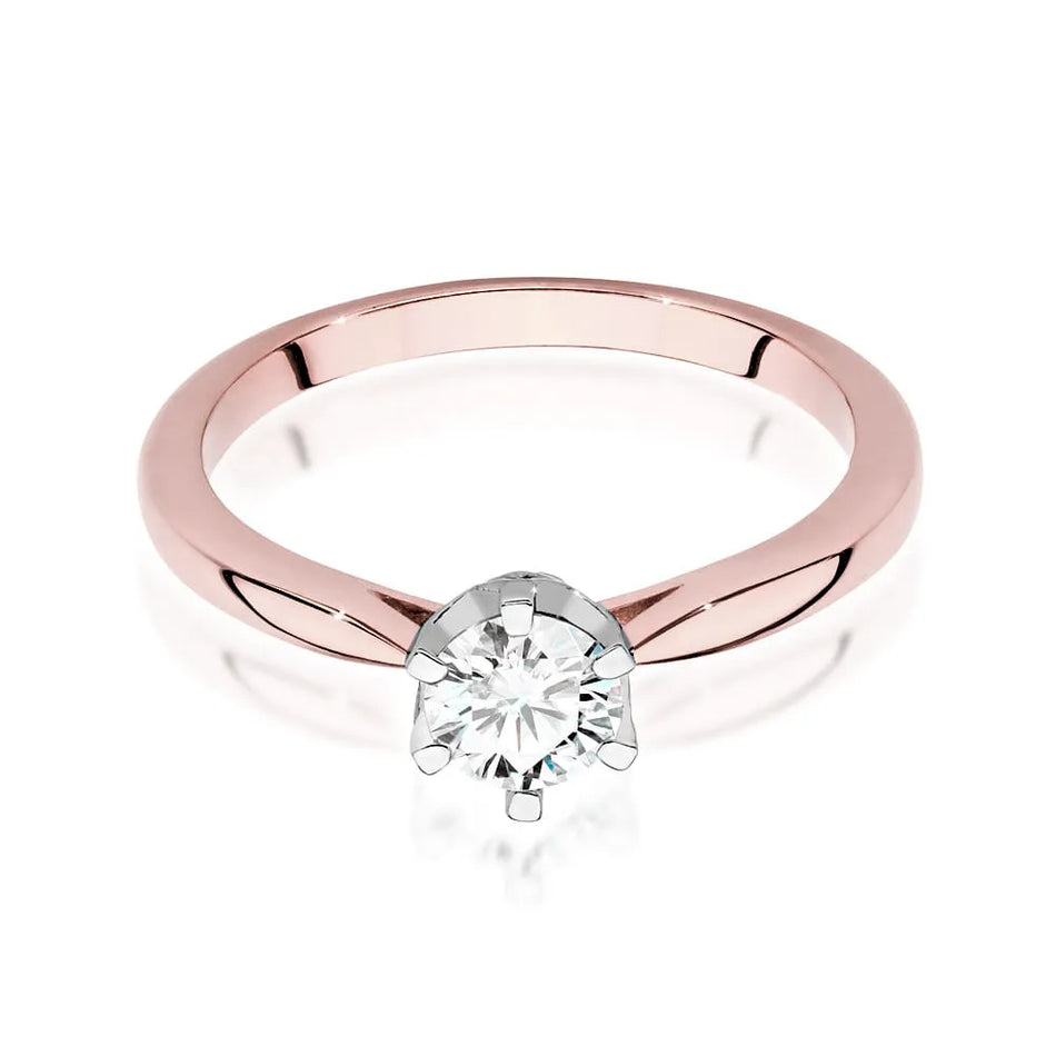 Gold Ring with 0.50ct Diamond and 0.06ct Sideline Diamonds