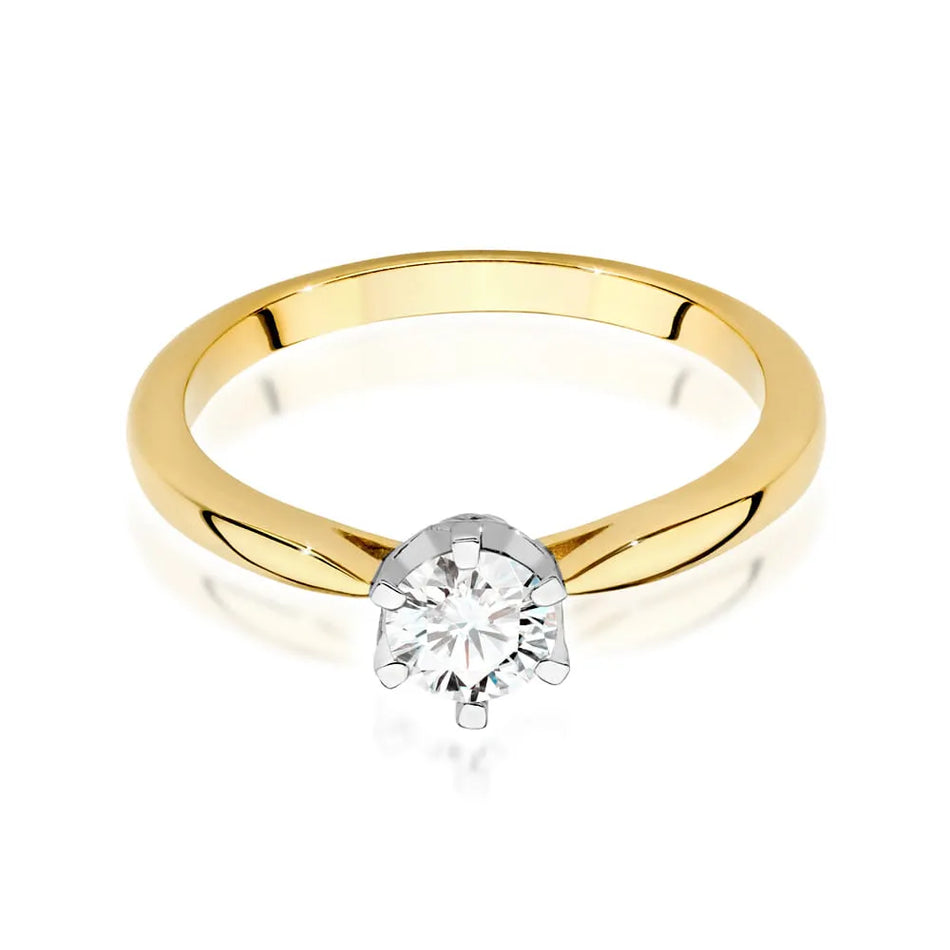 Gold Ring with 0.40ct Diamond and 0.06ct Sideline Diamonds